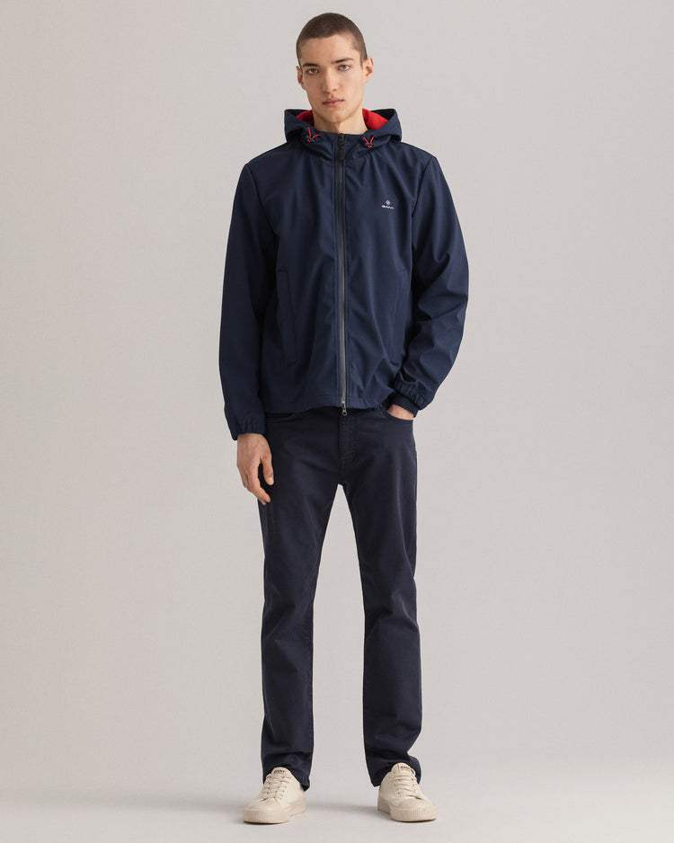 Kurtka męska z zamkiem i z długim rękawem granatowa