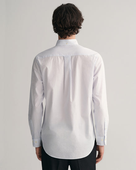 Koszula męska w paski z długim rękawem regular fit niebieska