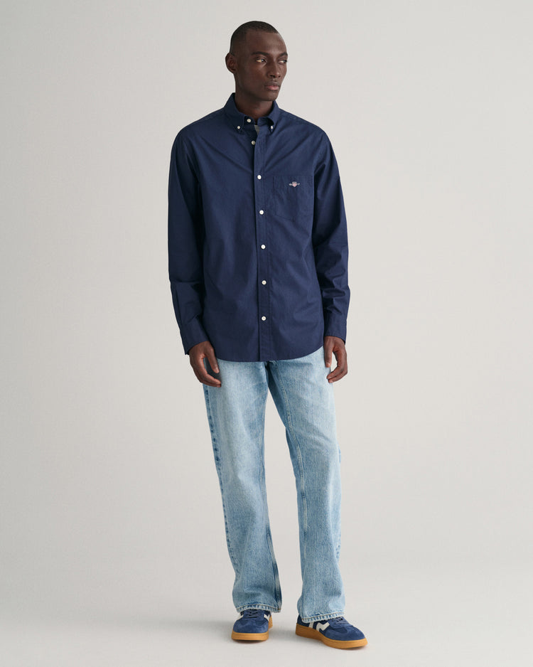 Koszula męska z długim rękawem regular fit granatowa