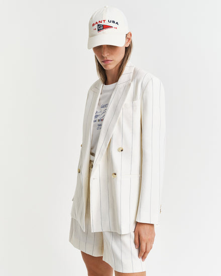 Czapka z daszkiem unisex z nadrukiem kremowa