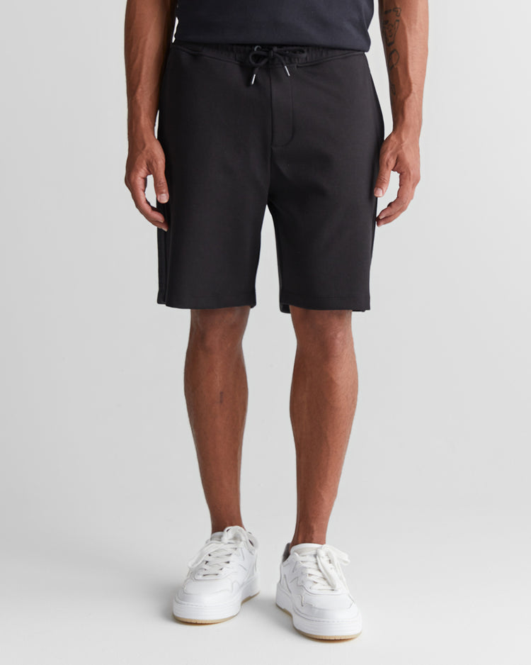 Szorty męskie z nadrukiem regular fit czarne