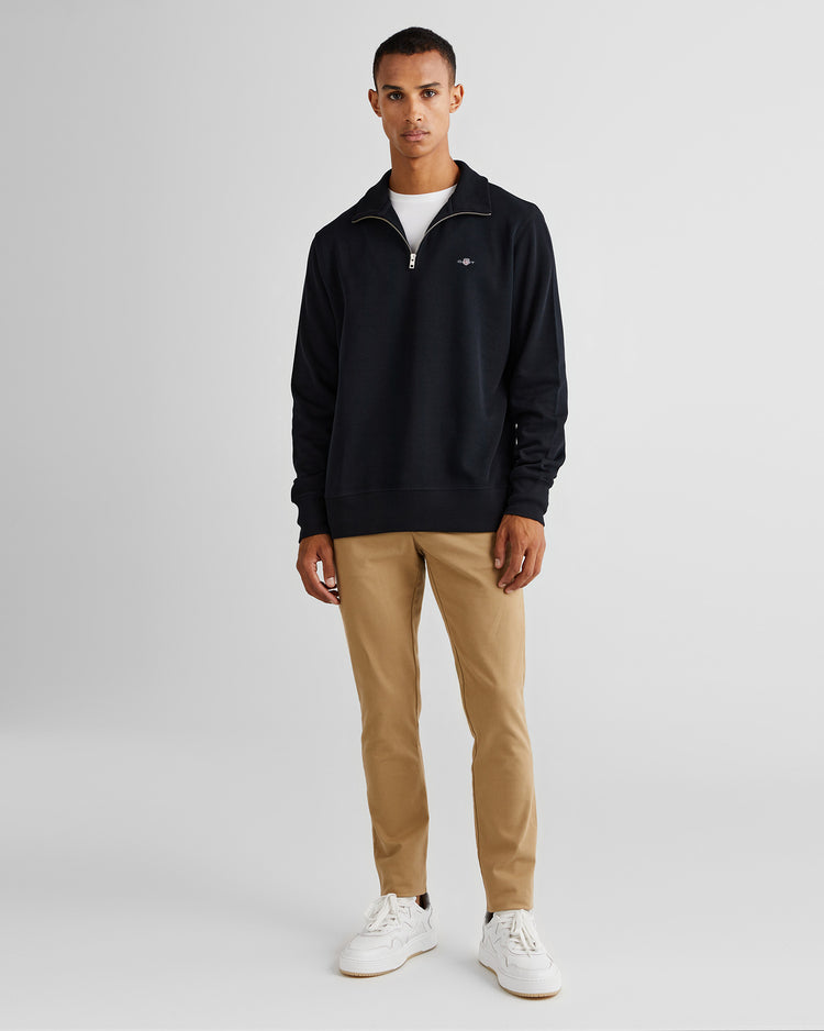 Bawełniana bluza męska z długim rękawem half zip regular fit
