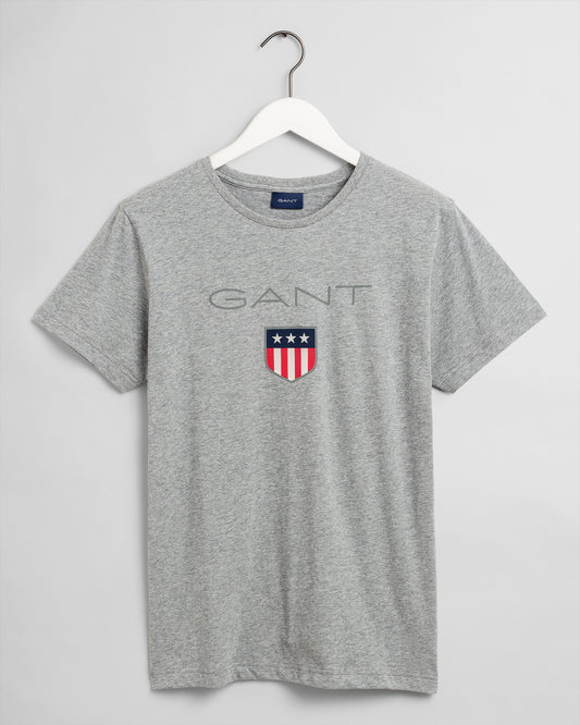 Bawełniany t-shirt męski z nadrukiem okrągły kołnierzyk regular fit