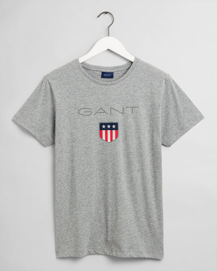 Bawełniany t-shirt męski z nadrukiem okrągły kołnierzyk regular fit