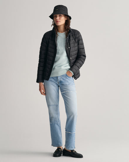 Kurtka damska ze stójką z długim rękawem regular fit czarna