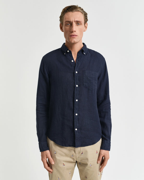 Koszula męska z długim rękawem regular fit granatowa