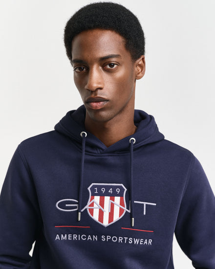 Bluza męska z kapturem regular fit granatowa