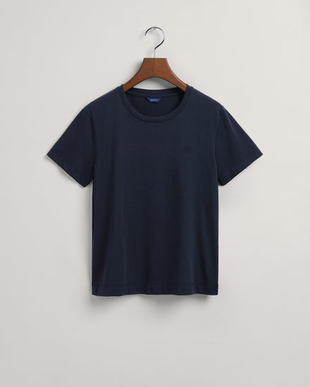 Damska granatowa koszulka z okrągłym dekoltem