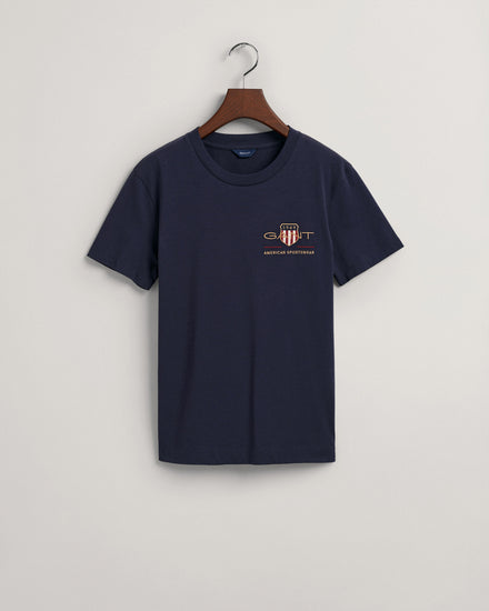 Bawełniana koszulka damska z nadrukiem i okrągłym kołnierzykiem regular fit