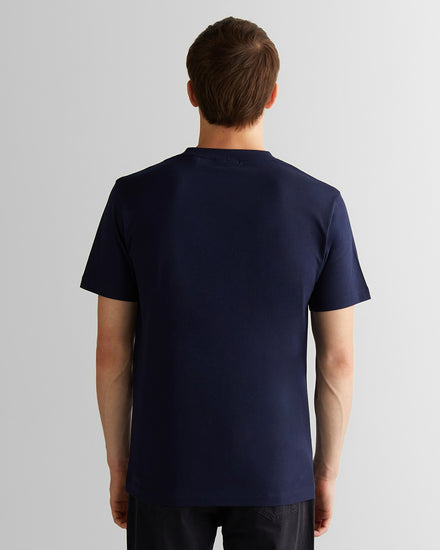 T-shirt męski z okrągłym dekoltem regular fit granatowy