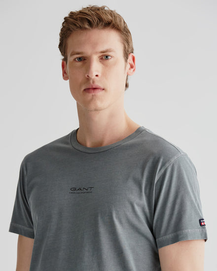 Bawełniany t-shirt męski z nadrukiem i okrągłym kołnierzykiem regular fit