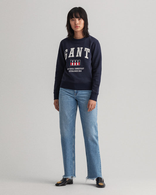 Damska bluza z nadrukiem z okrągłym dekoltem