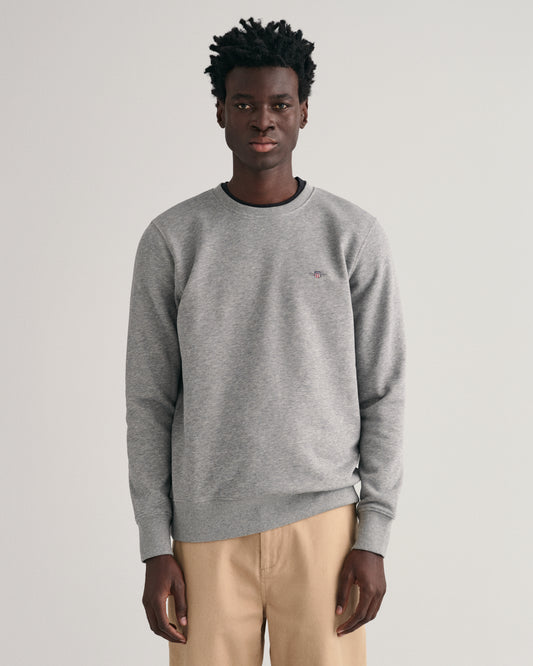 Bluza męska z okrągłym dekoltem regular fit szara