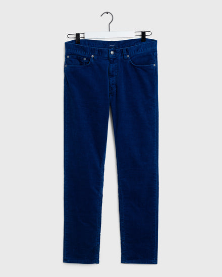 Jeansy męskie sztruksowe slim z 5 kieszeniami