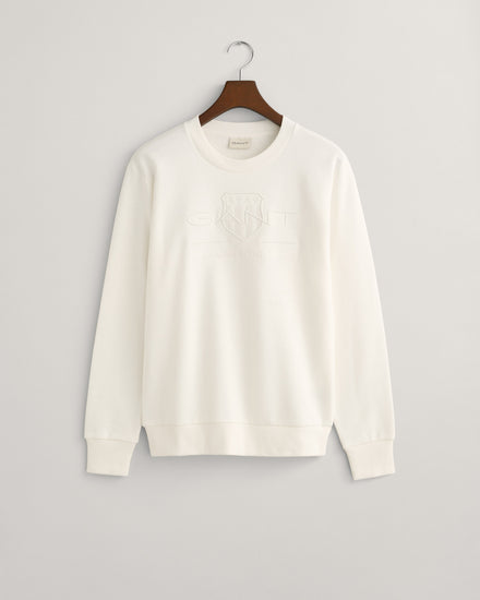 Bawełniana bluza męska z nadrukiem regular fit biała