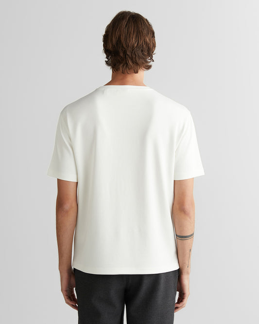 T-shirt męski okrągły kołnierzyk relaxed fit biały