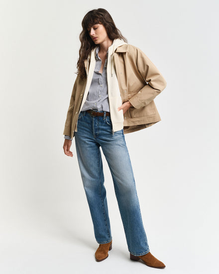 Bluza damska z zamkiem z nadrukiem z długim rękawem regular fit