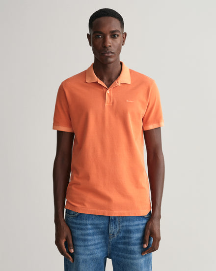 Męska pomarańczowa bawełniana polo o regularnym kroju