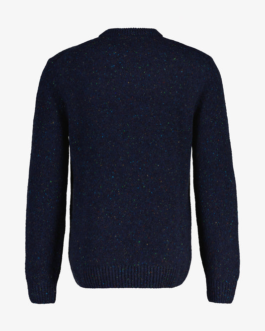 Sweter męski z okrągłym kołnierzykiem regular fit granatowy