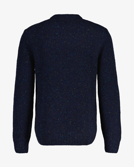 Sweter męski z okrągłym kołnierzykiem regular fit granatowy