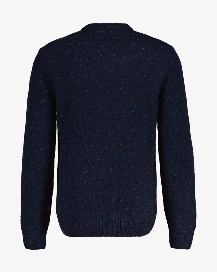 Sweter męski z okrągłym kołnierzykiem regular fit granatowy