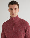 Bawełniany sweter męski z nadrukiem half zip relaxed fit
