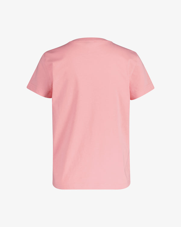 Koszulka damska z okrągłym kołnierzykiem regular fit różowa