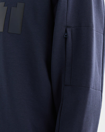 Bawełniana bluza męska z nadrukiem relaxed fit granatowa