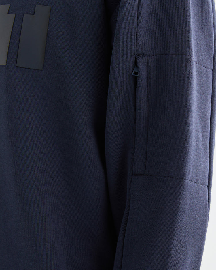 Bawełniana bluza męska z nadrukiem relaxed fit granatowa