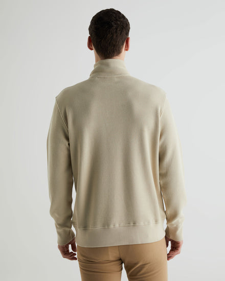 Bluza męska z zamkiem do połowy regular fit beżowa