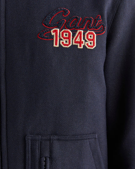 Kurtka męska z nadrukiem ze stójką z długim rękawem oversize fit