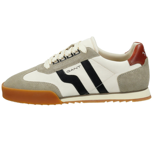 Sneakersy męskie w paski beżowe