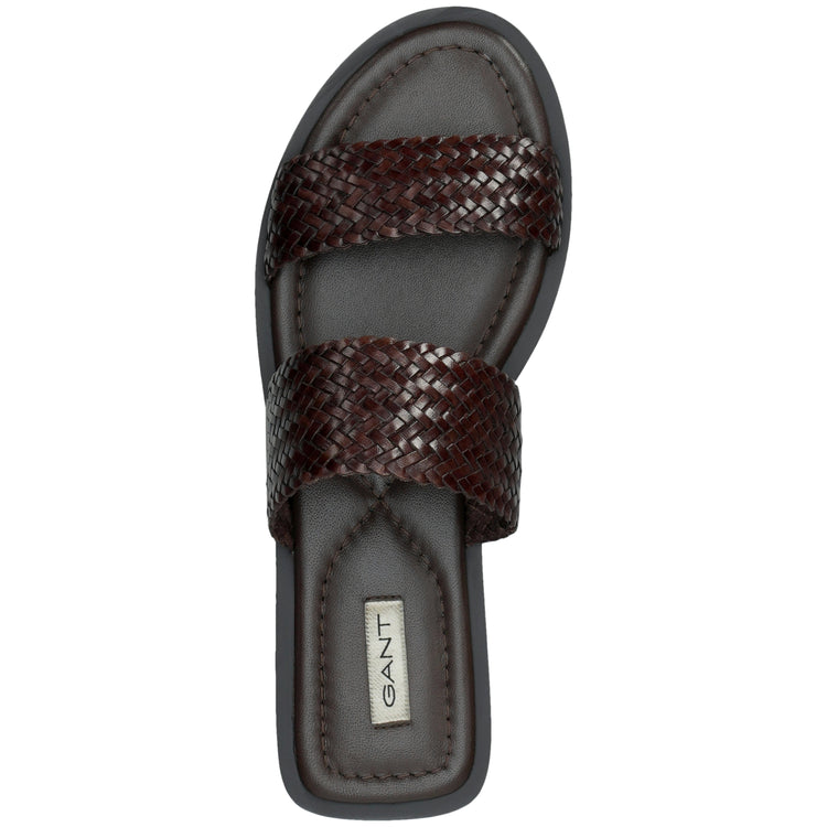 Skórzane klapki damskie brązowe