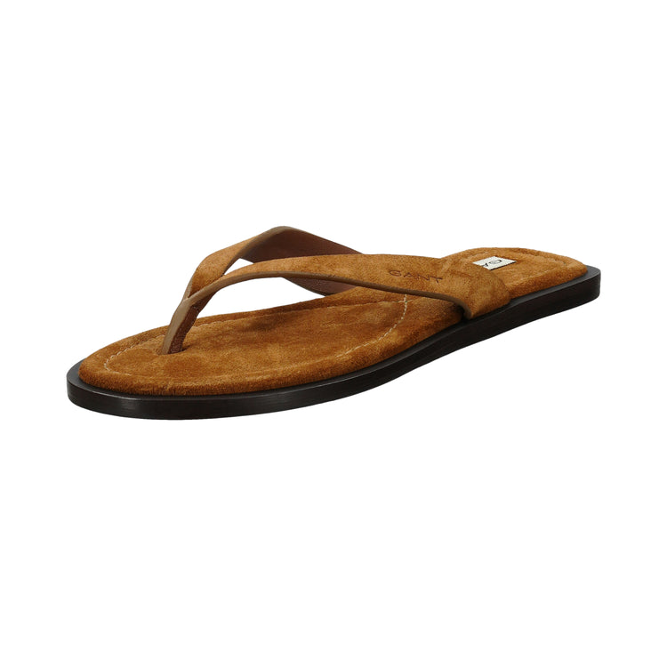 Skórzane klapki damskie brązowe