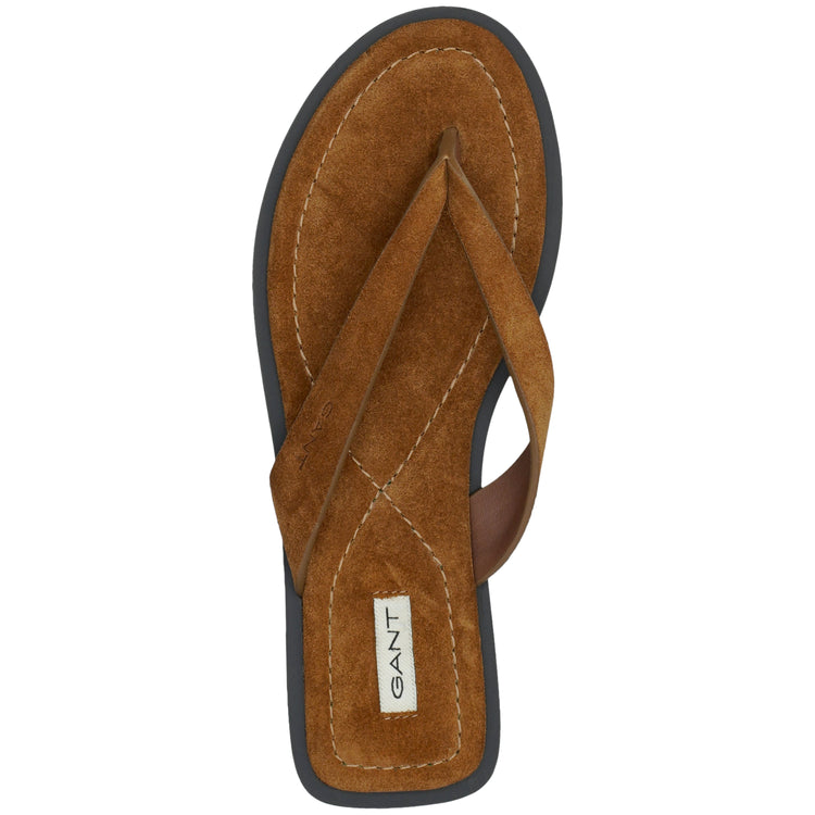 Skórzane klapki damskie brązowe