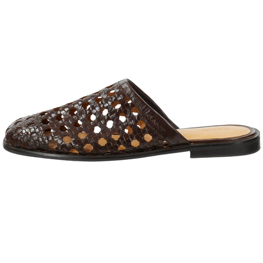 Skórzane klapki damskie brązowe