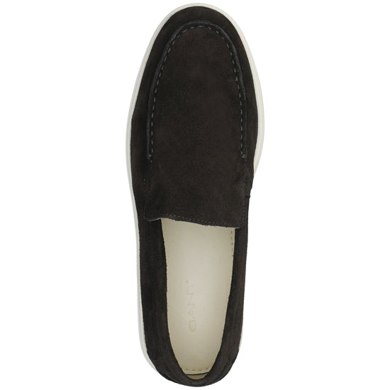 Skórzane loafersy męskie brązowe