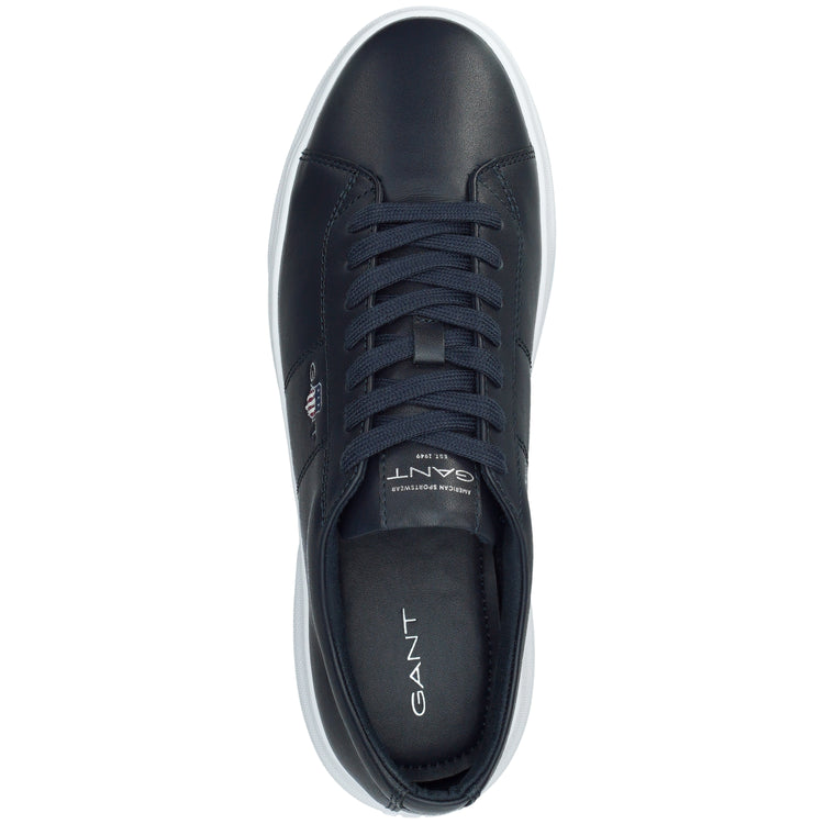 Skórzane buty sportowe męskie granatowe