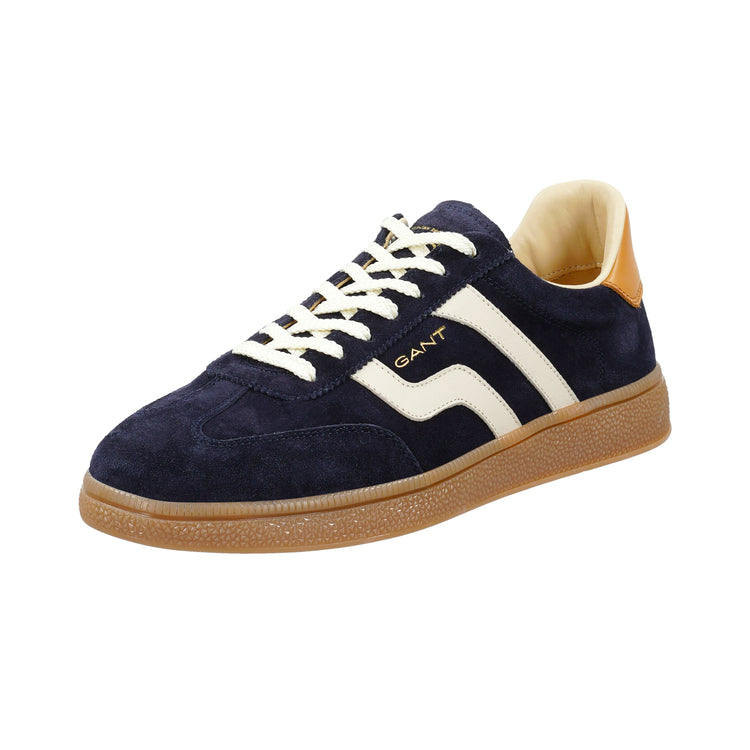 Skórzane sneakersy męskie granatowe