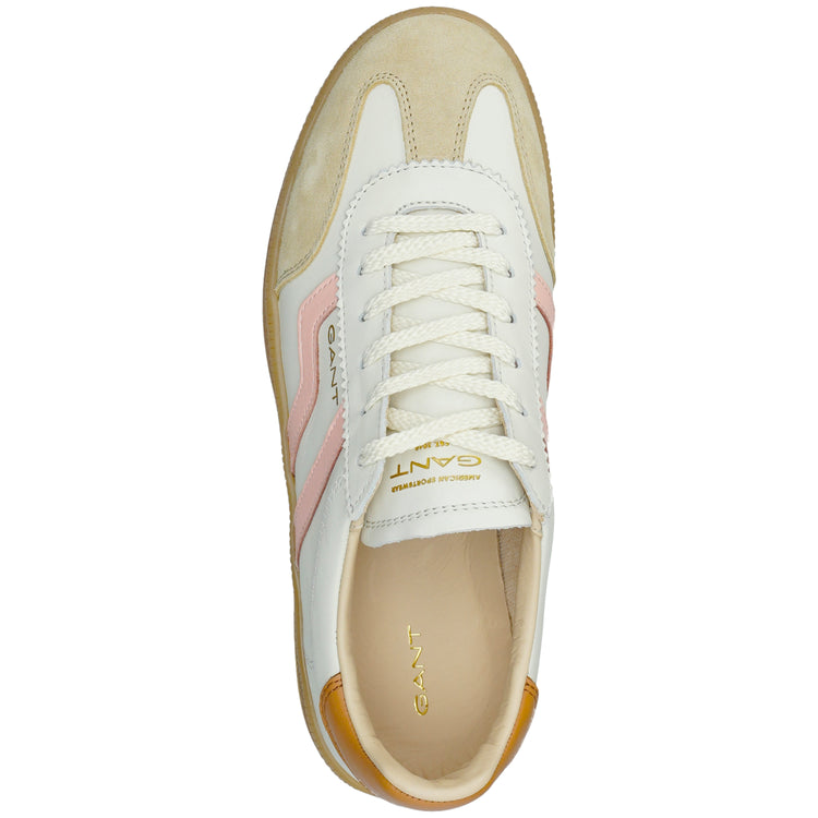 Skórzane sneakersy damskie różowe