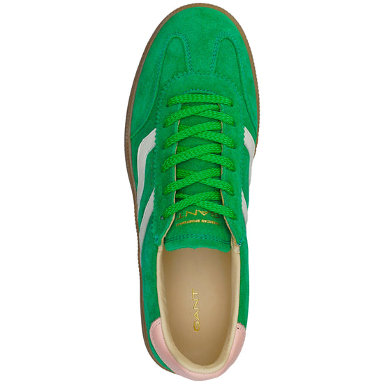 Skórzane sneakersy damskie zielone