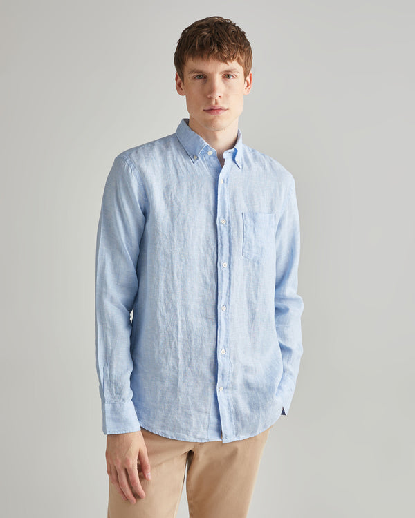 Koszula męska z długim rękawem regular fit niebieska