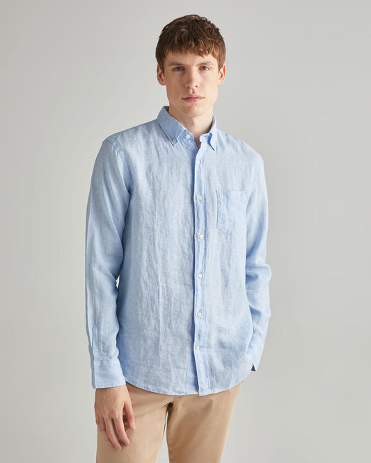 Koszula męska z długim rękawem regular fit niebieska