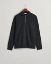 Bawełniana bluza męska z nadrukiem half zip relaxed fit czarna