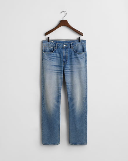 Spodnie męskie straight fit niebieskie