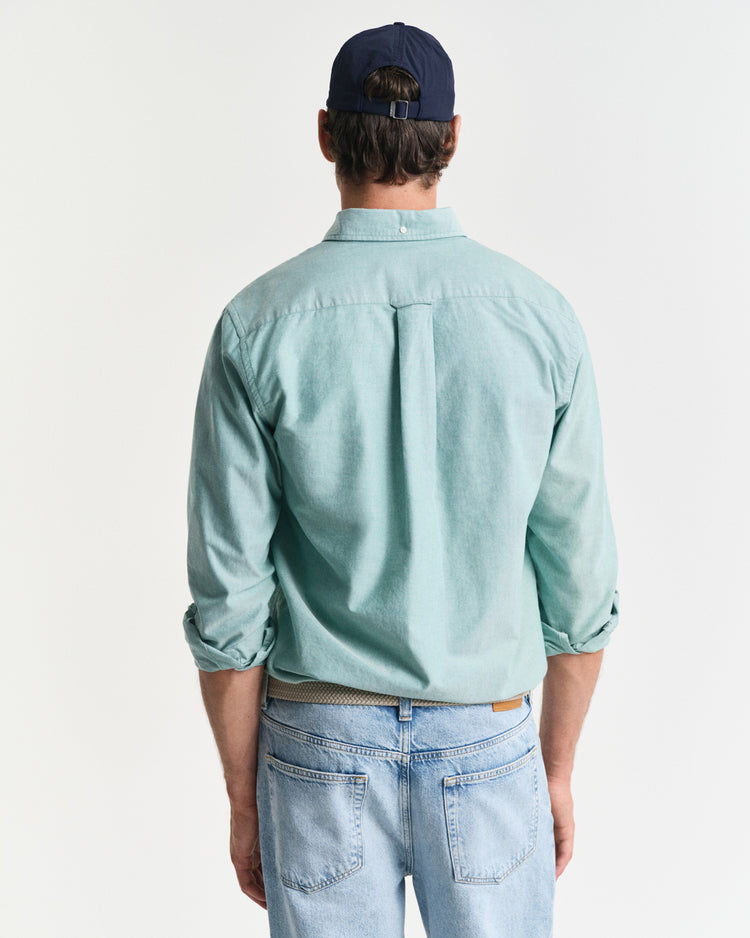 Koszula męska z długim rękawem regular fit zielona