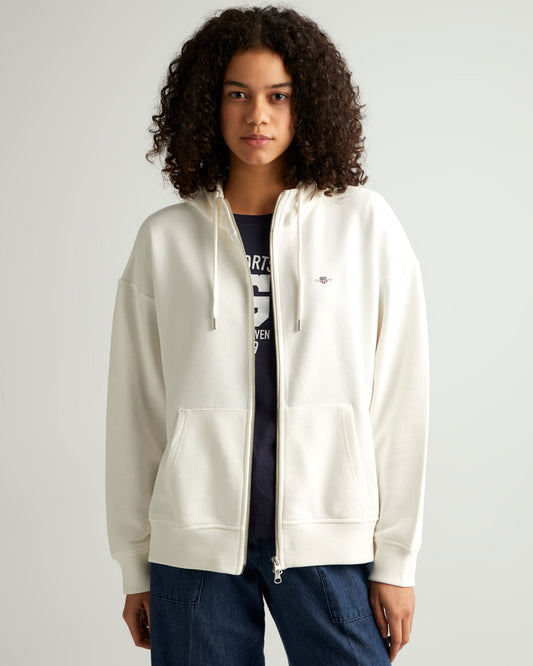 Bluza damska z nadrukiem z zamkiem z długim rękawem relaxed fit