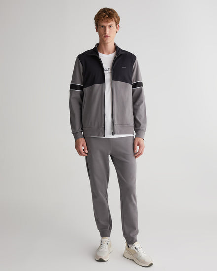 Bawełniana bluza męska z zamkiem regular fit szara
