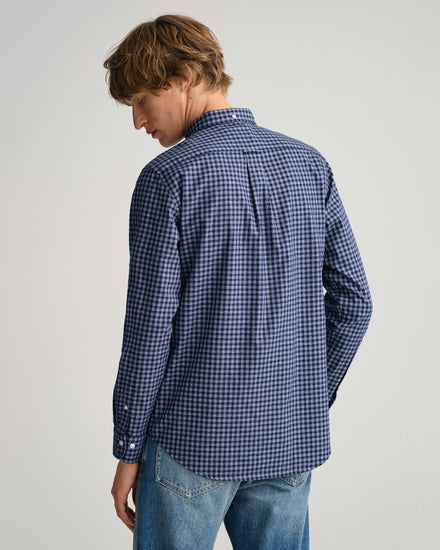 Męska koszula w kratkę vichy z przędzy Jaspe regular fit
