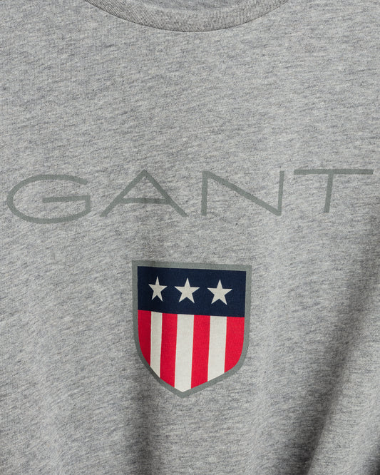 Bawełniany t-shirt męski z nadrukiem okrągły kołnierzyk regular fit